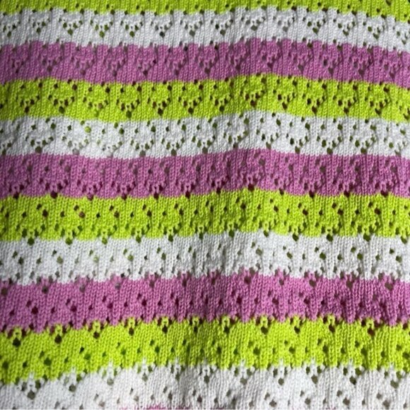 NEW French Connection Multicolour Striped Nora Crochet Tank Top US XL - Picture 3 of 6